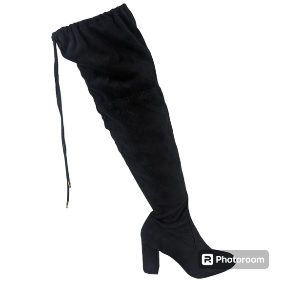 Candies OTK Boots Black Faux Suede Side Zip Size 8 1/2 New - Picture 4 of 6